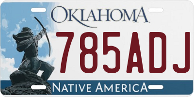 OK license plate 785ADJ
