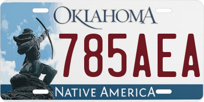 OK license plate 785AEA