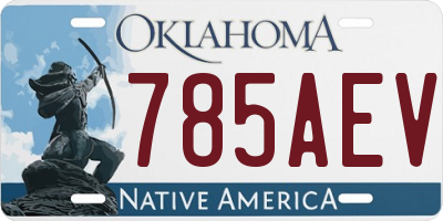 OK license plate 785AEV