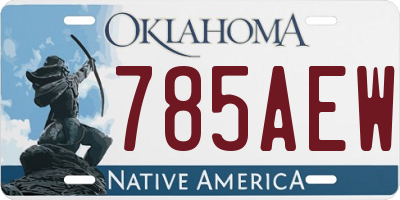 OK license plate 785AEW