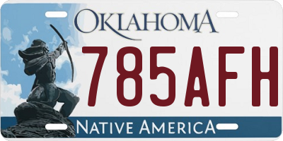 OK license plate 785AFH