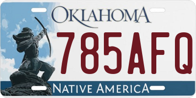 OK license plate 785AFQ