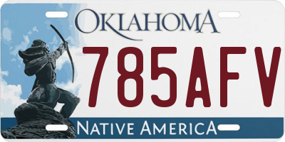 OK license plate 785AFV