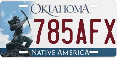 OK license plate 785AFX