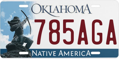 OK license plate 785AGA