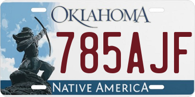 OK license plate 785AJF