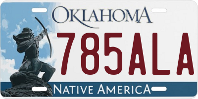 OK license plate 785ALA
