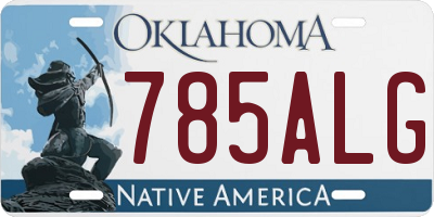 OK license plate 785ALG