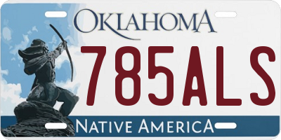 OK license plate 785ALS