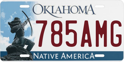 OK license plate 785AMG