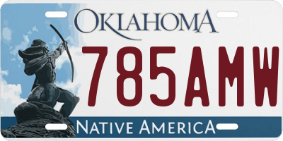 OK license plate 785AMW
