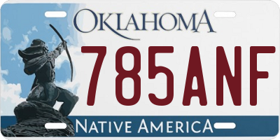 OK license plate 785ANF