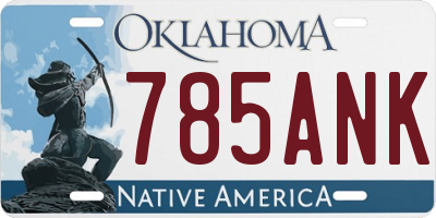 OK license plate 785ANK