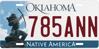 OK license plate 785ANN