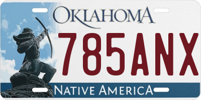 OK license plate 785ANX