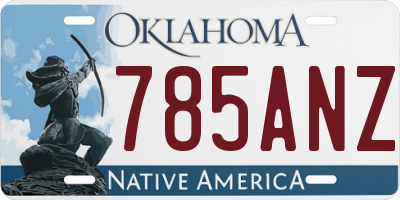 OK license plate 785ANZ