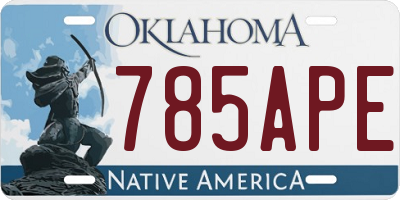 OK license plate 785APE