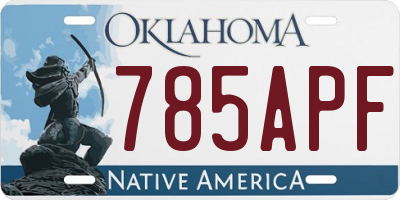 OK license plate 785APF