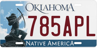 OK license plate 785APL