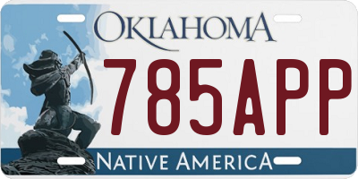 OK license plate 785APP