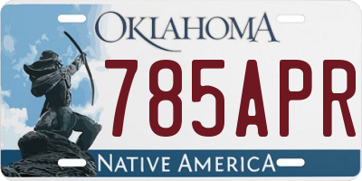 OK license plate 785APR