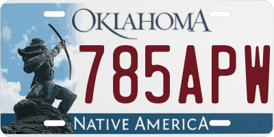 OK license plate 785APW