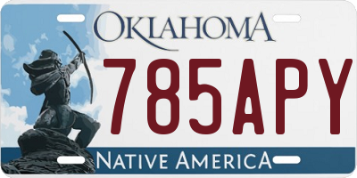 OK license plate 785APY