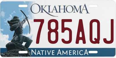 OK license plate 785AQJ