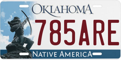OK license plate 785ARE