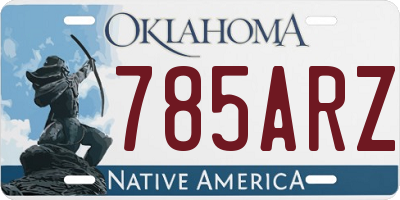 OK license plate 785ARZ
