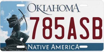 OK license plate 785ASB