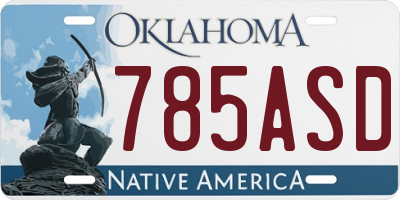 OK license plate 785ASD