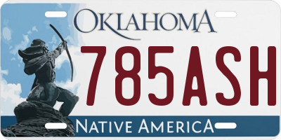 OK license plate 785ASH