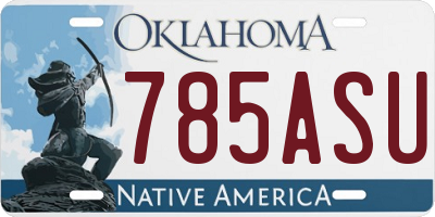 OK license plate 785ASU