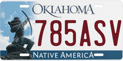 OK license plate 785ASV