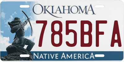 OK license plate 785BFA