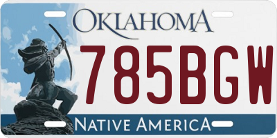 OK license plate 785BGW