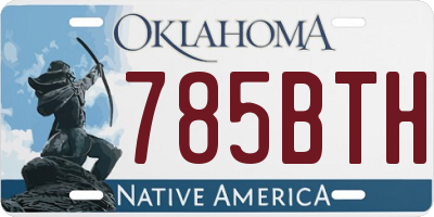OK license plate 785BTH