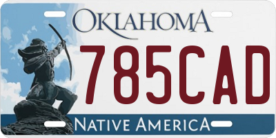 OK license plate 785CAD