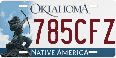 OK license plate 785CFZ