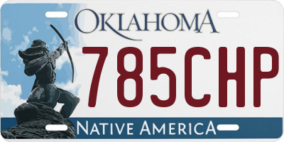 OK license plate 785CHP