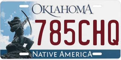 OK license plate 785CHQ