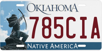 OK license plate 785CIA