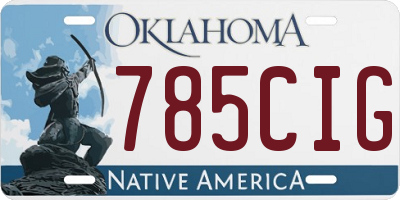 OK license plate 785CIG