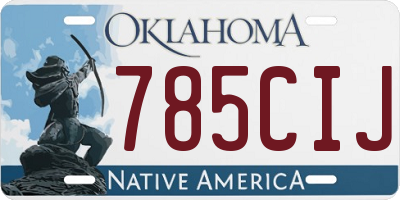 OK license plate 785CIJ