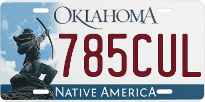OK license plate 785CUL