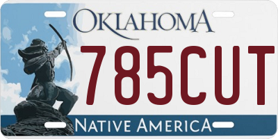OK license plate 785CUT