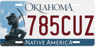 OK license plate 785CUZ