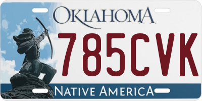 OK license plate 785CVK