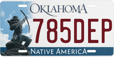 OK license plate 785DEP